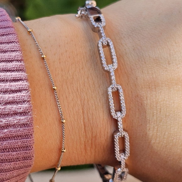 Sterling Rectangles Bangle - Picture 4 of 5